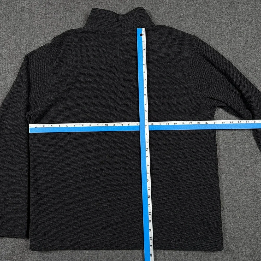 The North Face Pullover Mens XL Black Textured Cap Rock Quarter Zip Fleece TNF